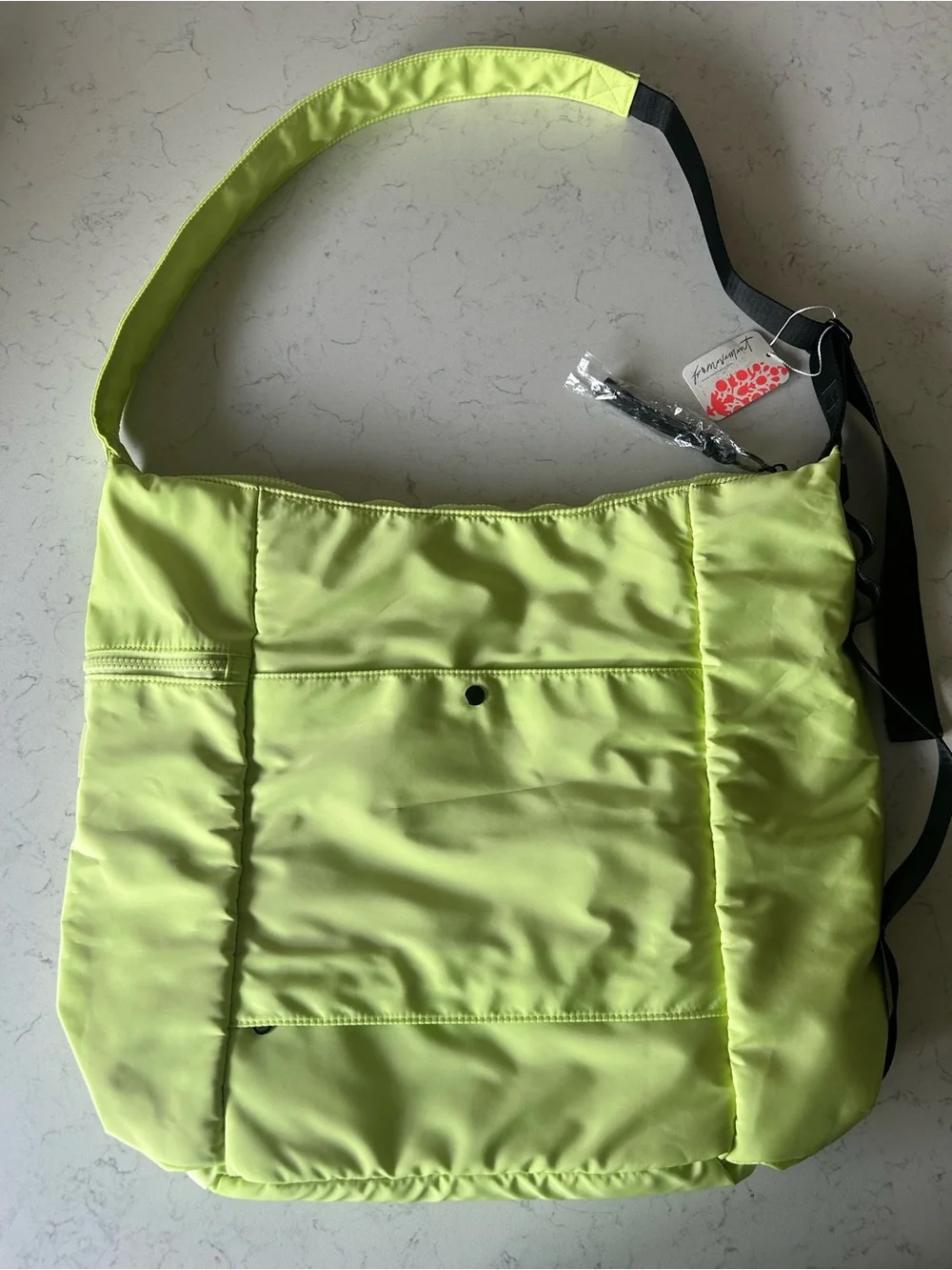 NWT Free People Movement No Time Zones Carryall Tote in Whipped Lime